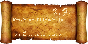 Kotász Filoméla névjegykártya